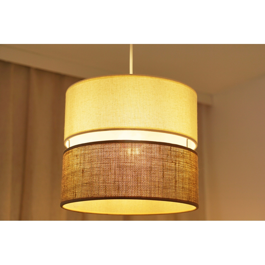 Brilagi - Κρεμαστό φωτιστικό οροφής ROYAL YUTE 1xE27/15W/230V διάμετρος 25 cm μπεζ/κρεμ