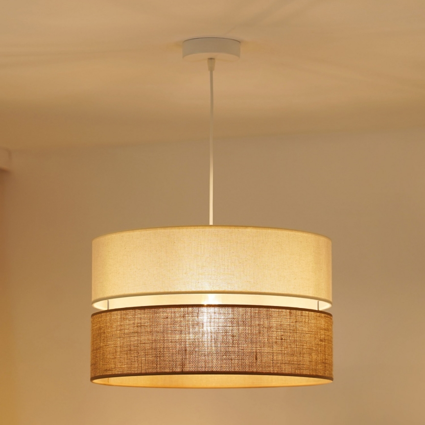 Brilagi - Κρεμαστό φωτιστικό οροφής ROYAL YUTE 1xE27/15W/230V διάμετρος 40 cm μπεζ/κρεμ