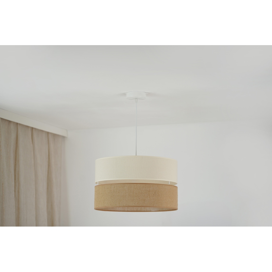 Brilagi - Κρεμαστό φωτιστικό οροφής ROYAL YUTE 1xE27/15W/230V διάμετρος 40 cm μπεζ/κρεμ