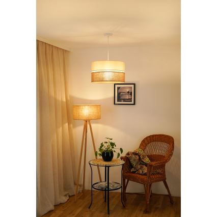 Brilagi - Κρεμαστό φωτιστικό οροφής ROYAL YUTE 1xE27/15W/230V διάμετρος 40 cm μπεζ/κρεμ