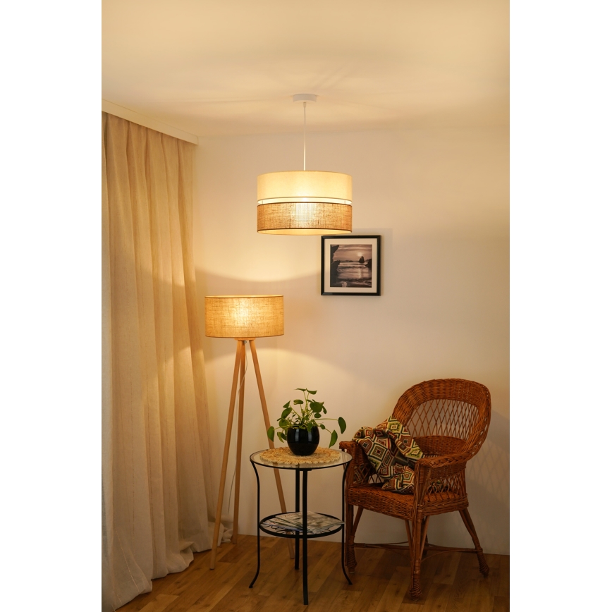 Brilagi - Κρεμαστό φωτιστικό οροφής ROYAL YUTE 1xE27/15W/230V διάμετρος 40 cm μπεζ/κρεμ