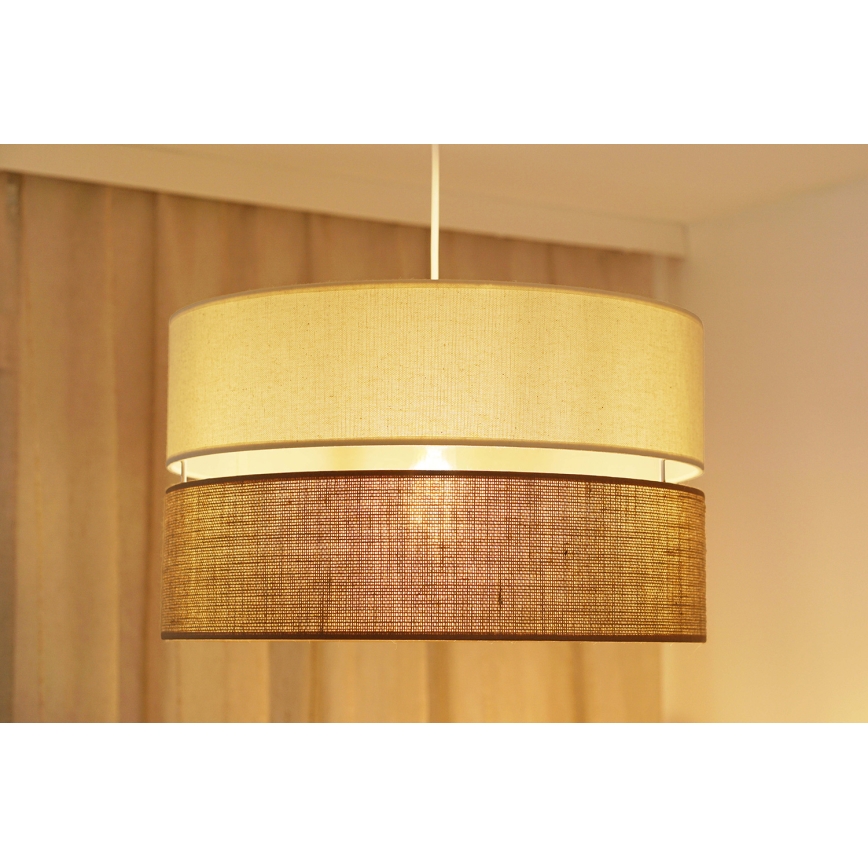 Brilagi - Κρεμαστό φωτιστικό οροφής ROYAL YUTE 1xE27/15W/230V διάμετρος 40 cm μπεζ/κρεμ
