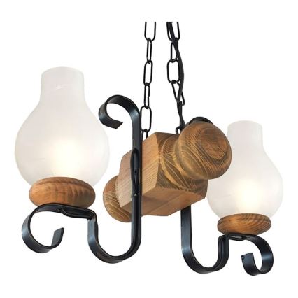 Brilagi - Κρεμαστό φωτιστικό οροφής RUSTIC 2xE14/40W/230V οξιά