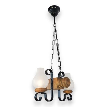 Brilagi - Κρεμαστό φωτιστικό οροφής RUSTIC 2xE14/40W/230V οξιά