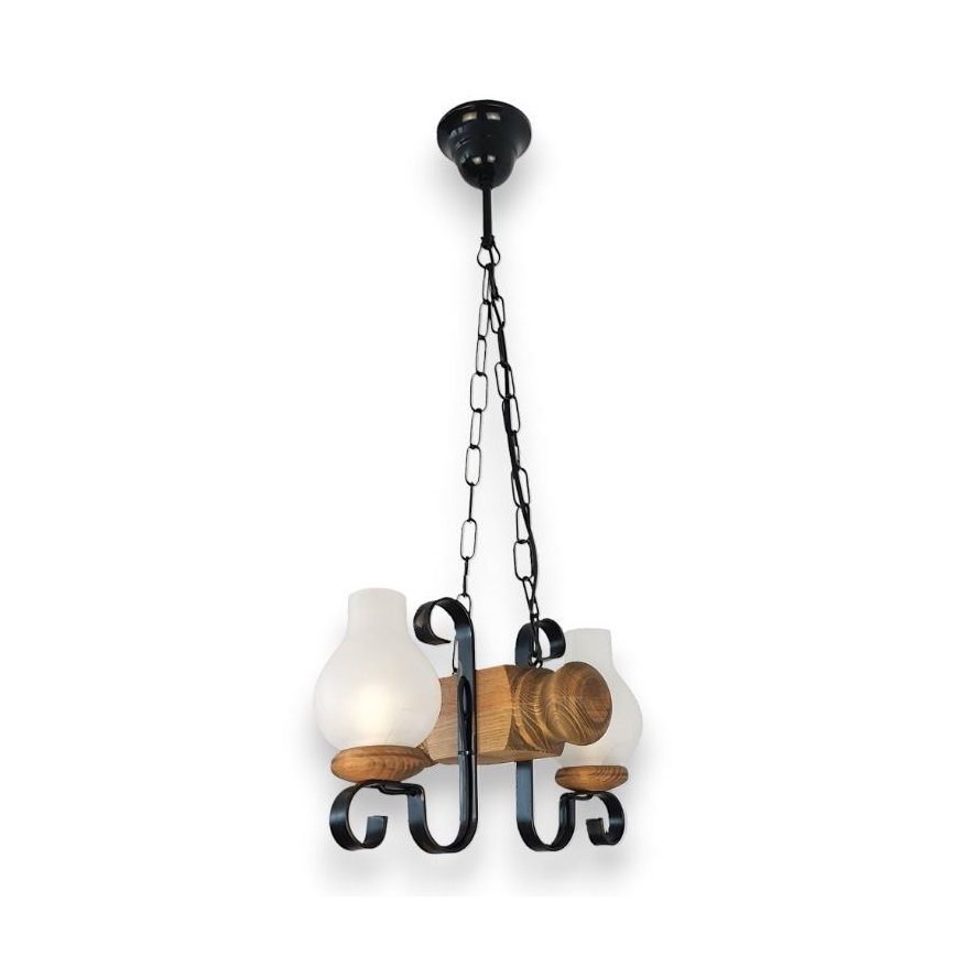 Brilagi - Κρεμαστό φωτιστικό οροφής RUSTIC 2xE14/40W/230V οξιά