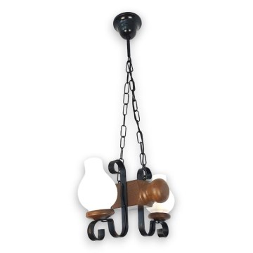 Brilagi - Κρεμαστό φωτιστικό οροφής RUSTIC 2xE14/40W/230V οξιά/καρυδιά