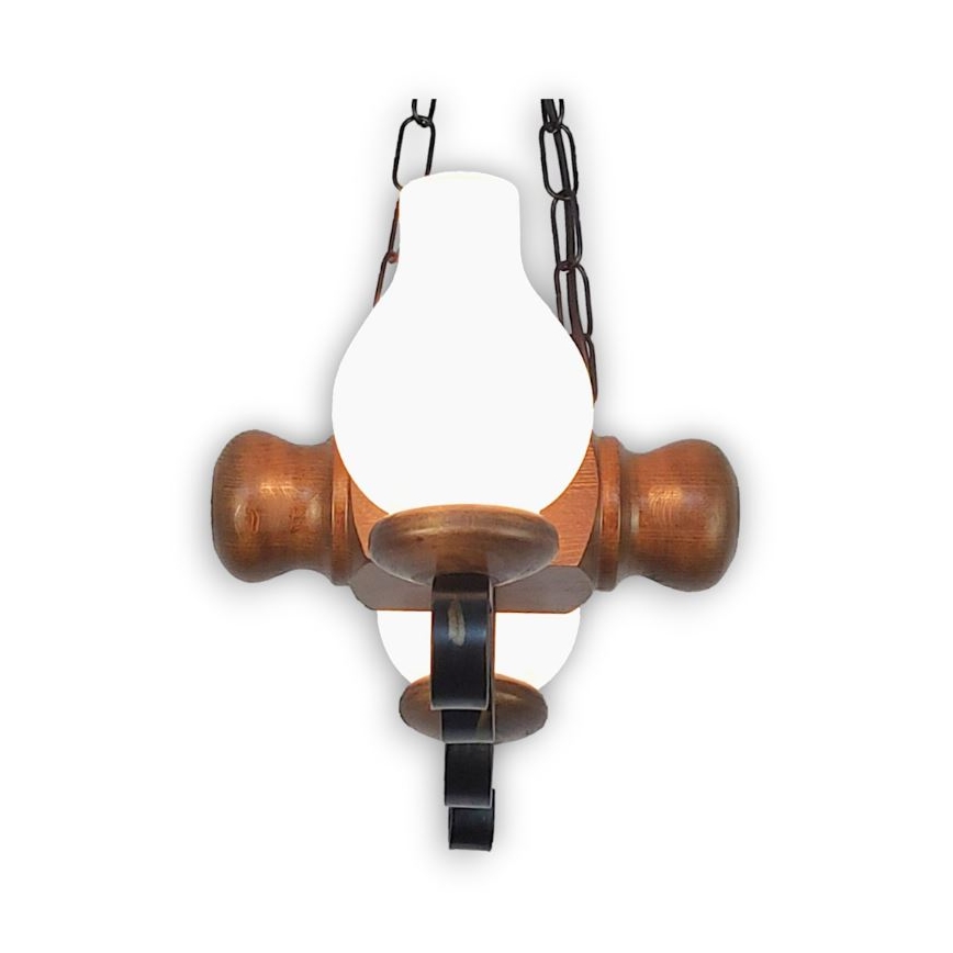 Brilagi - Κρεμαστό φωτιστικό οροφής RUSTIC 2xE14/40W/230V οξιά/καρυδιά