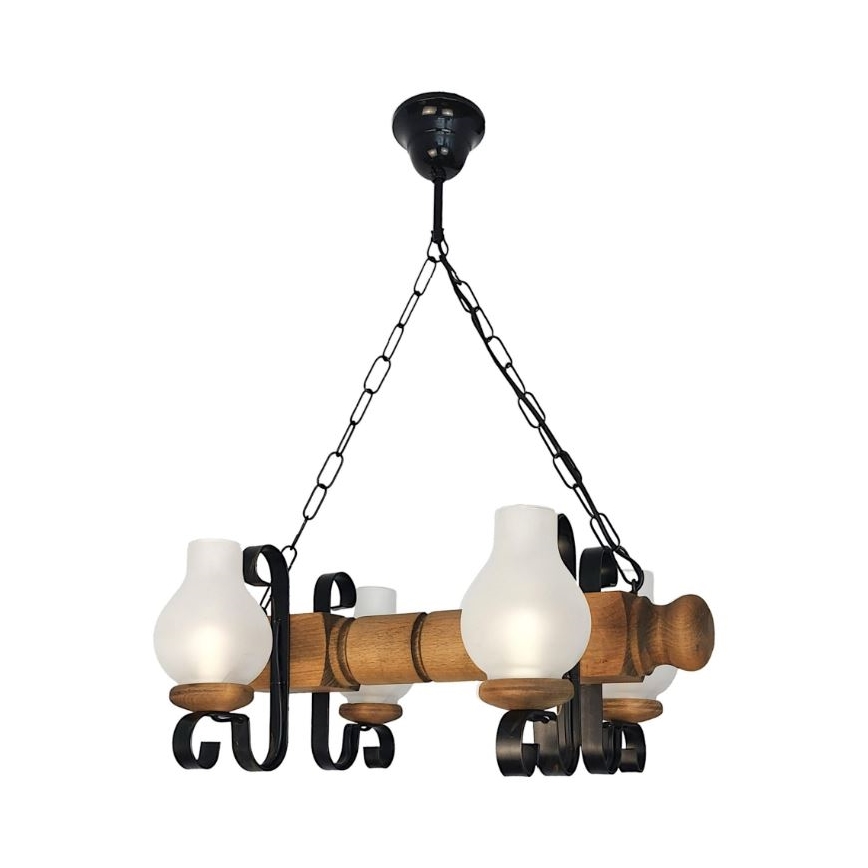 Brilagi - Κρεμαστό φωτιστικό οροφής RUSTIC 4xE14/40W/230V οξιά