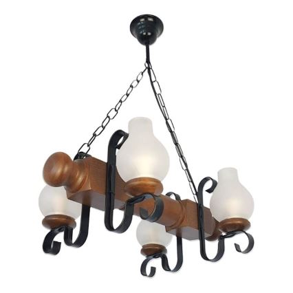 Brilagi - Κρεμαστό φωτιστικό οροφής RUSTIC 4xE14/40W/230V οξιά/καρυδιά