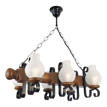 Brilagi - Κρεμαστό φωτιστικό οροφής RUSTIC 6xE14/40W/230V οξιά/καρυδιά