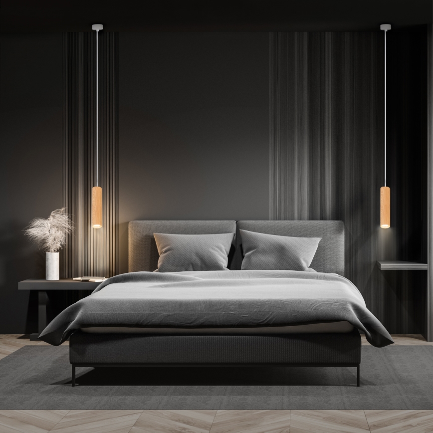 Brilagi - Κρεμαστό φωτιστικό οροφής SELE 1xGU10/30W/230V λευκό/δρύινο ντεκόρ