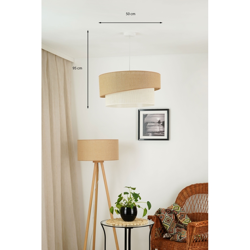 Brilagi - Κρεμαστό φωτιστικό οροφής SHINE 1xE27/15W/230V διάμετρος 50 cm μπεζ/κρεμ