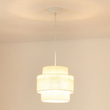 Brilagi - Κρεμαστό φωτιστικό οροφής SPACE YUTE 1xE27/15W/230V διάμετρος 25 cm κρεμ/λευκό