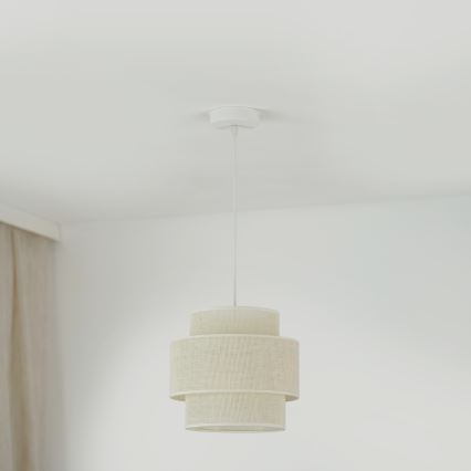 Brilagi - Κρεμαστό φωτιστικό οροφής SPACE YUTE 1xE27/15W/230V διάμετρος 25 cm κρεμ/λευκό