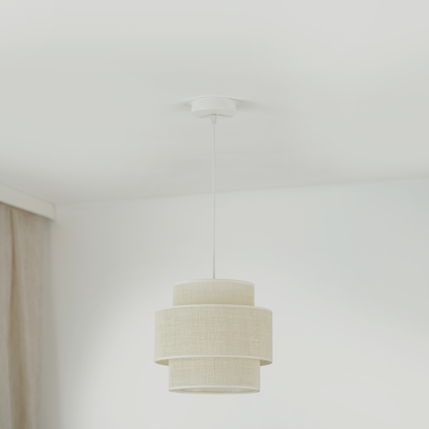 Brilagi - Κρεμαστό φωτιστικό οροφής SPACE YUTE 1xE27/15W/230V διάμετρος 25 cm κρεμ/λευκό