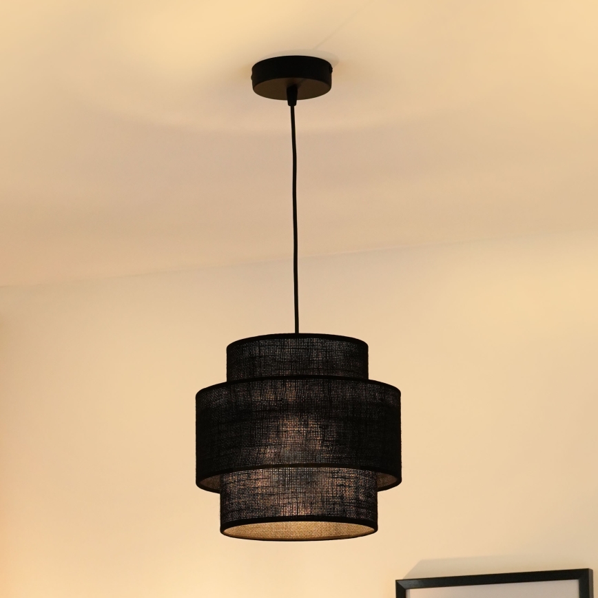 Brilagi - Κρεμαστό φωτιστικό οροφής SPACE YUTE 1xE27/15W/230V διάμετρος 25 cm μαύρο
