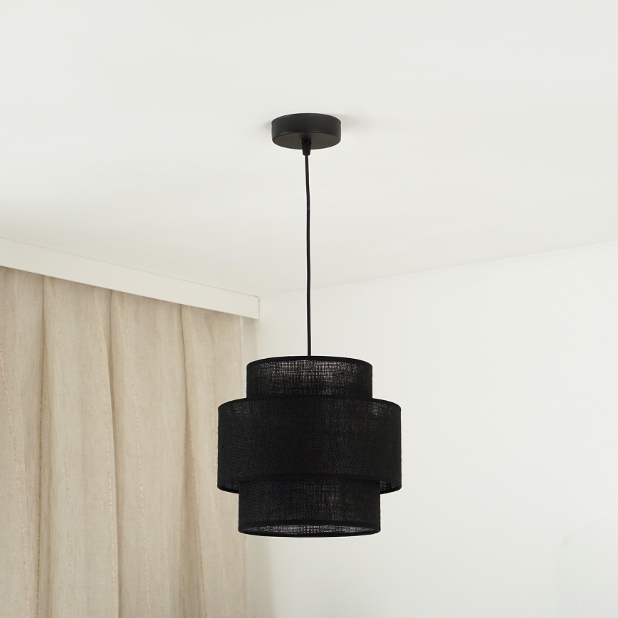Brilagi - Κρεμαστό φωτιστικό οροφής SPACE YUTE 1xE27/15W/230V διάμετρος 25 cm μαύρο