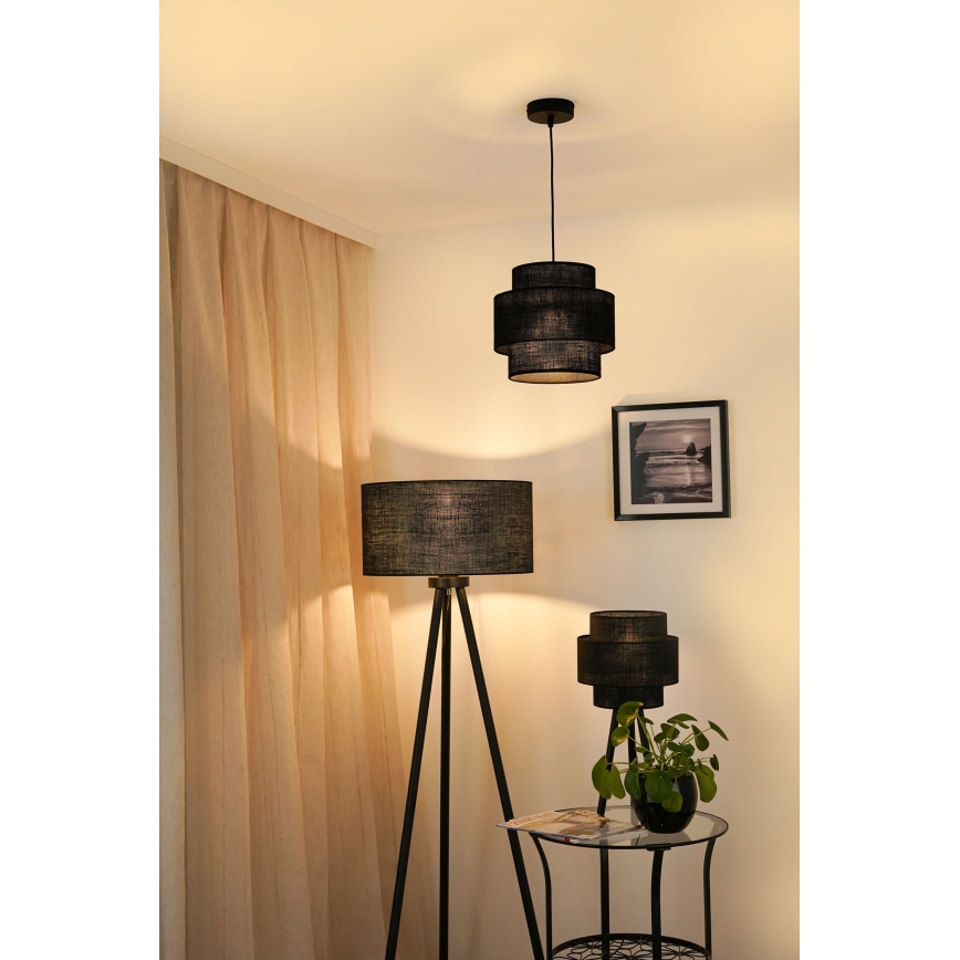 Brilagi - Κρεμαστό φωτιστικό οροφής SPACE YUTE 1xE27/15W/230V διάμετρος 25 cm μαύρο