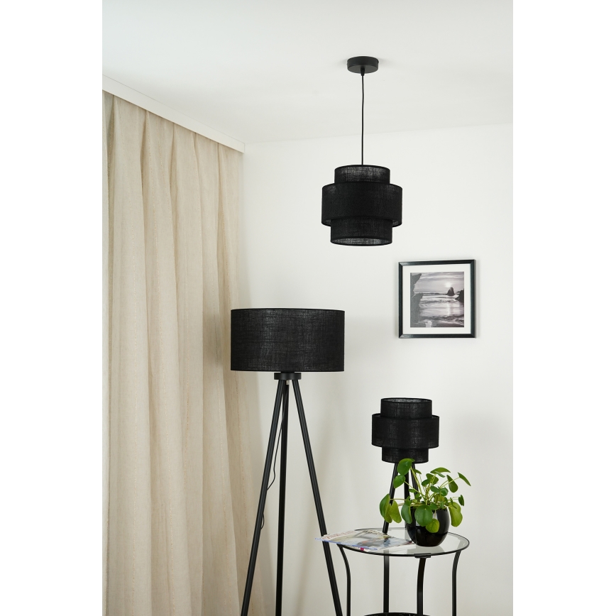 Brilagi - Κρεμαστό φωτιστικό οροφής SPACE YUTE 1xE27/15W/230V διάμετρος 25 cm μαύρο