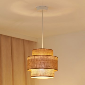 Brilagi - Κρεμαστό φωτιστικό οροφής SPACE YUTE 1xE27/15W/230V διάμετρος 25 cm μπεζ/λευκό