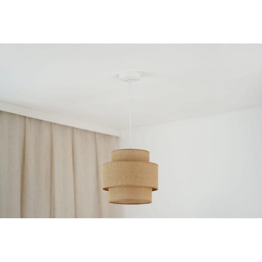 Brilagi - Κρεμαστό φωτιστικό οροφής SPACE YUTE 1xE27/15W/230V διάμετρος 25 cm μπεζ/λευκό