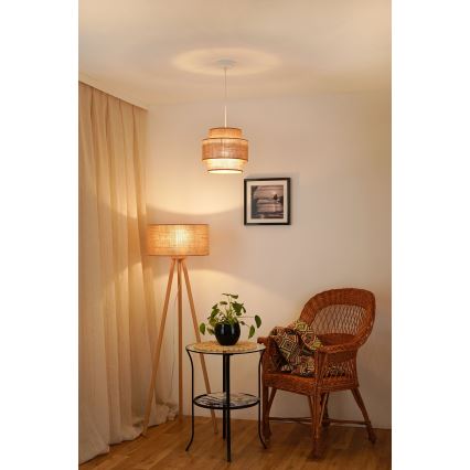 Brilagi - Κρεμαστό φωτιστικό οροφής SPACE YUTE 1xE27/15W/230V διάμετρος 25 cm μπεζ/λευκό