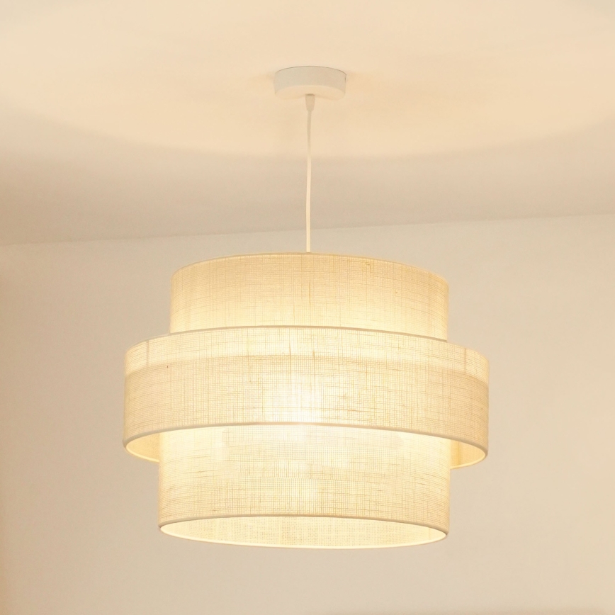 Brilagi - Κρεμαστό φωτιστικό οροφής SPACE YUTE 1xE27/15W/230V διάμετρος 50 cm κρεμ/λευκό