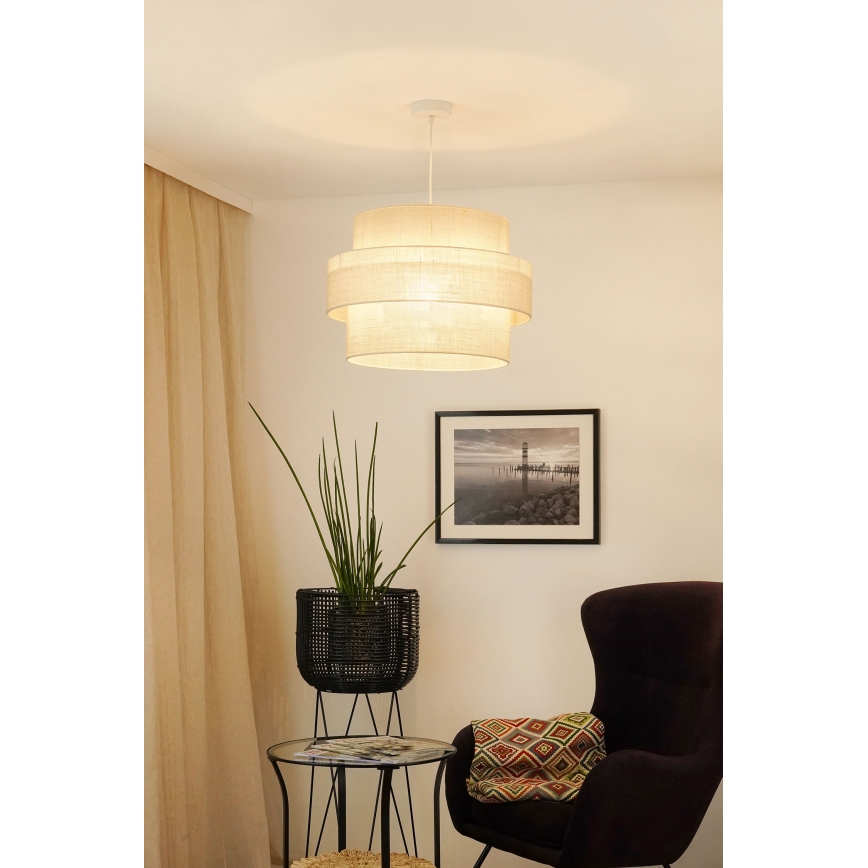 Brilagi - Κρεμαστό φωτιστικό οροφής SPACE YUTE 1xE27/15W/230V διάμετρος 50 cm κρεμ/λευκό