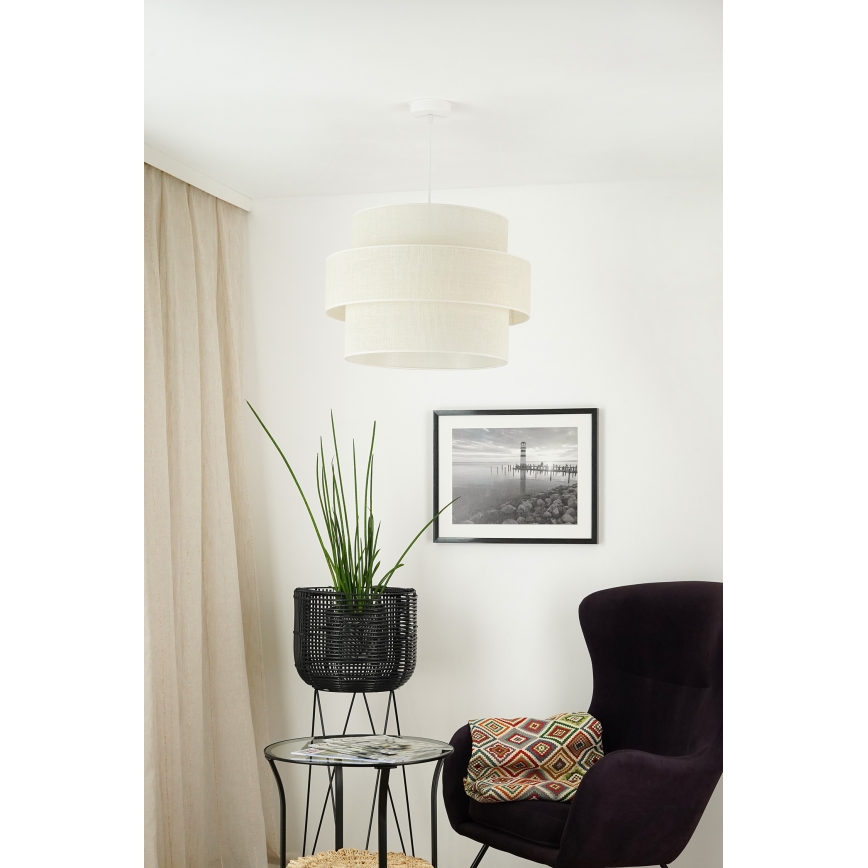 Brilagi - Κρεμαστό φωτιστικό οροφής SPACE YUTE 1xE27/15W/230V διάμετρος 50 cm κρεμ/λευκό