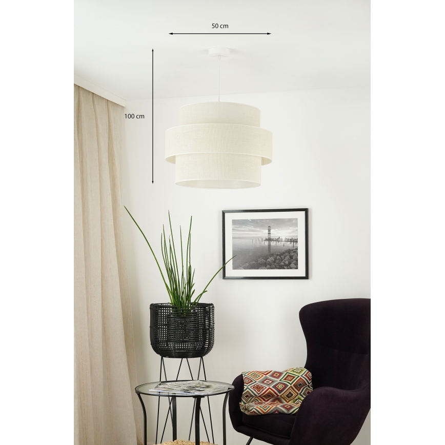 Brilagi - Κρεμαστό φωτιστικό οροφής SPACE YUTE 1xE27/15W/230V διάμετρος 50 cm κρεμ/λευκό