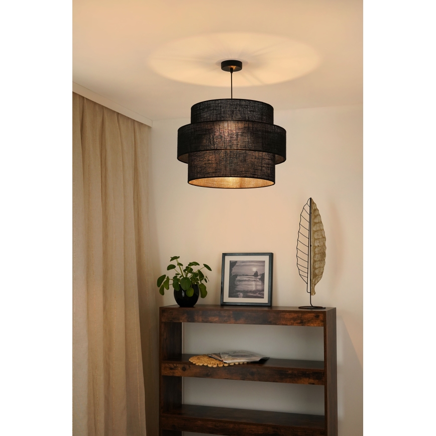 Brilagi - Κρεμαστό φωτιστικό οροφής SPACE YUTE 1xE27/15W/230V διάμετρος 50 cm μαύρο