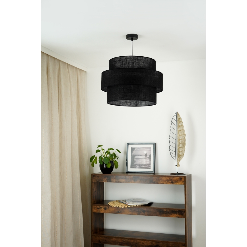 Brilagi - Κρεμαστό φωτιστικό οροφής SPACE YUTE 1xE27/15W/230V διάμετρος 50 cm μαύρο
