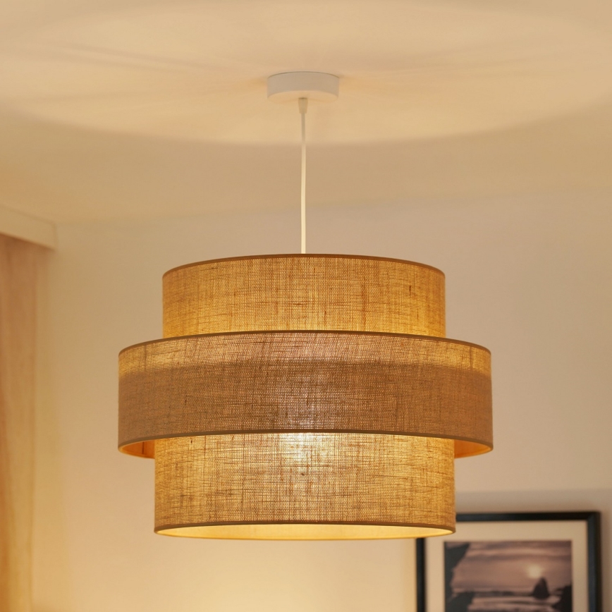 Brilagi - Κρεμαστό φωτιστικό οροφής SPACE YUTE 1xE27/15W/230V διάμετρος 50 cm μπεζ/λευκό