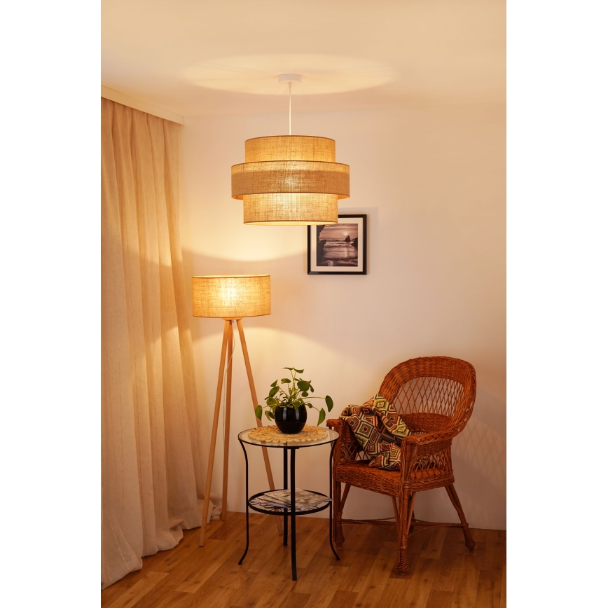 Brilagi - Κρεμαστό φωτιστικό οροφής SPACE YUTE 1xE27/15W/230V διάμετρος 50 cm μπεζ/λευκό