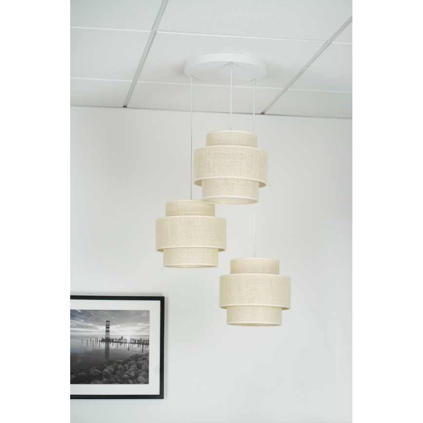 Brilagi - Κρεμαστό φωτιστικό οροφής SPACE YUTE 3xE27/15W/230V κρεμ/λευκό