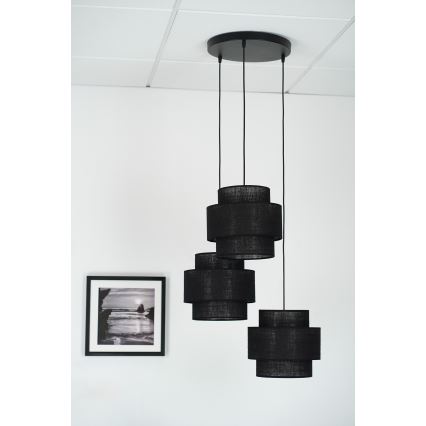 Brilagi - Κρεμαστό φωτιστικό οροφής SPACE YUTE 3xE27/15W/230V μαύρο