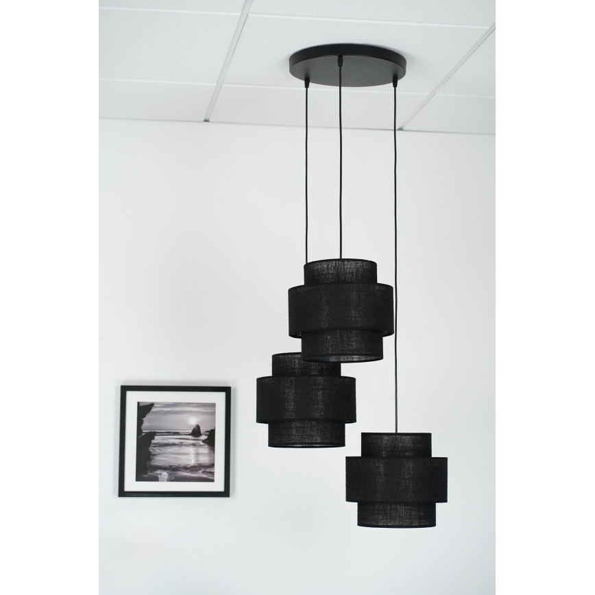 Brilagi - Κρεμαστό φωτιστικό οροφής SPACE YUTE 3xE27/15W/230V μαύρο