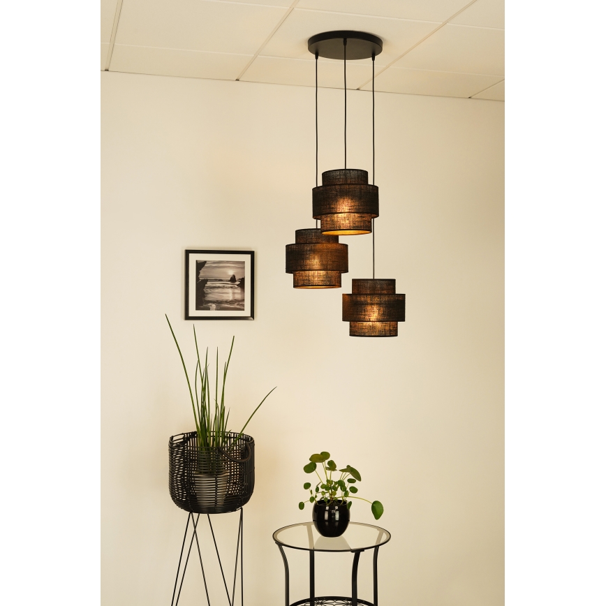 Brilagi - Κρεμαστό φωτιστικό οροφής SPACE YUTE 3xE27/15W/230V μαύρο