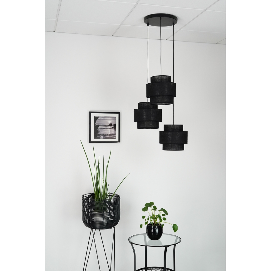 Brilagi - Κρεμαστό φωτιστικό οροφής SPACE YUTE 3xE27/15W/230V μαύρο
