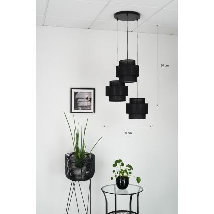 Brilagi - Κρεμαστό φωτιστικό οροφής SPACE YUTE 3xE27/15W/230V μαύρο