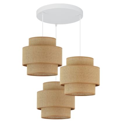 Brilagi - Κρεμαστό φωτιστικό οροφής SPACE YUTE 3xE27/15W/230V μπεζ/λευκό