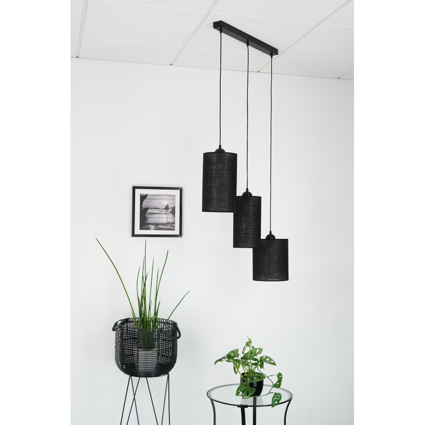 Brilagi - Κρεμαστό φωτιστικό οροφής TUBES 3xE27/15W/230V μαύρο