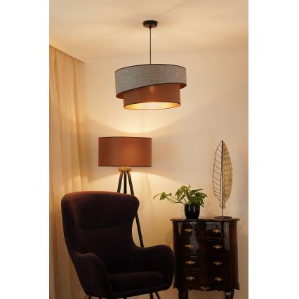 Brilagi - Κρεμαστό φωτιστικό οροφής VEGAS SHINE 1xE27/15W/230V διάμετρος 50 cm γκρι/καφέ