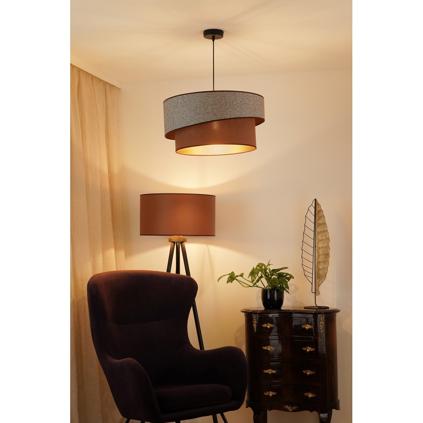 Brilagi - Κρεμαστό φωτιστικό οροφής VEGAS SHINE 1xE27/15W/230V διάμετρος 50 cm γκρι/καφέ