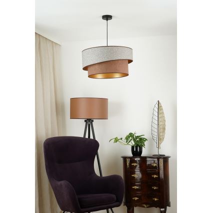 Brilagi - Κρεμαστό φωτιστικό οροφής VEGAS SHINE 1xE27/15W/230V διάμετρος 50 cm γκρι/καφέ