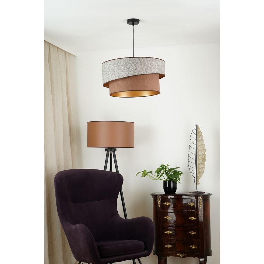 Brilagi - Κρεμαστό φωτιστικό οροφής VEGAS SHINE 1xE27/15W/230V διάμετρος 50 cm γκρι/καφέ