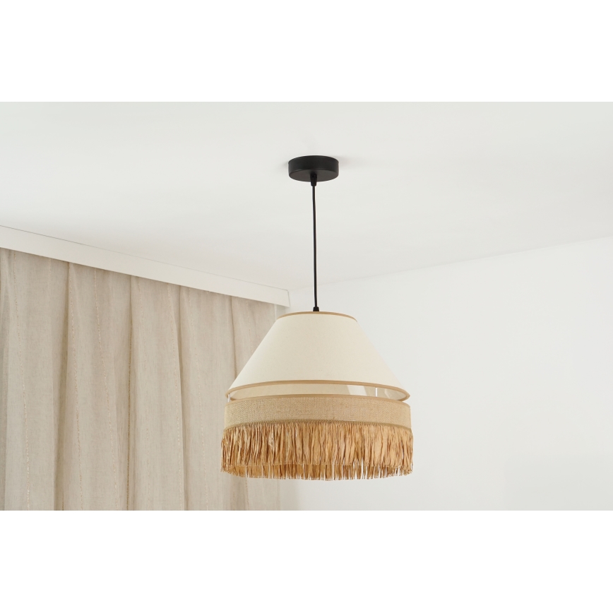 Brilagi - Κρεμαστό φωτιστικό οροφής WINNETOU AVIGNION 1xE27/15W/230V διάμετρος 35 cm καφέ/κρεμ