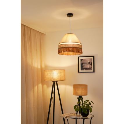 Brilagi - Κρεμαστό φωτιστικό οροφής WINNETOU AVIGNION 1xE27/15W/230V διάμετρος 35 cm καφέ/κρεμ