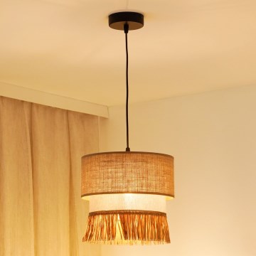 Brilagi - Κρεμαστό φωτιστικό οροφής WINNETOU BOHO 1xE27/15W/230V διάμετρος 25 cm καφέ/κρεμ