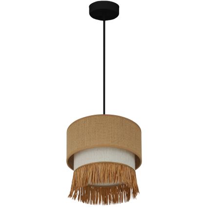 Brilagi - Κρεμαστό φωτιστικό οροφής WINNETOU BOHO 1xE27/15W/230V διάμετρος 25 cm καφέ/κρεμ